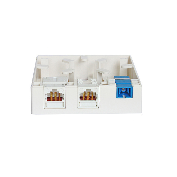 1 Fiber 2 RJ45 or RJ11 Port Fiber Optical Wall Outlet Terminal Box HY-20-W-E